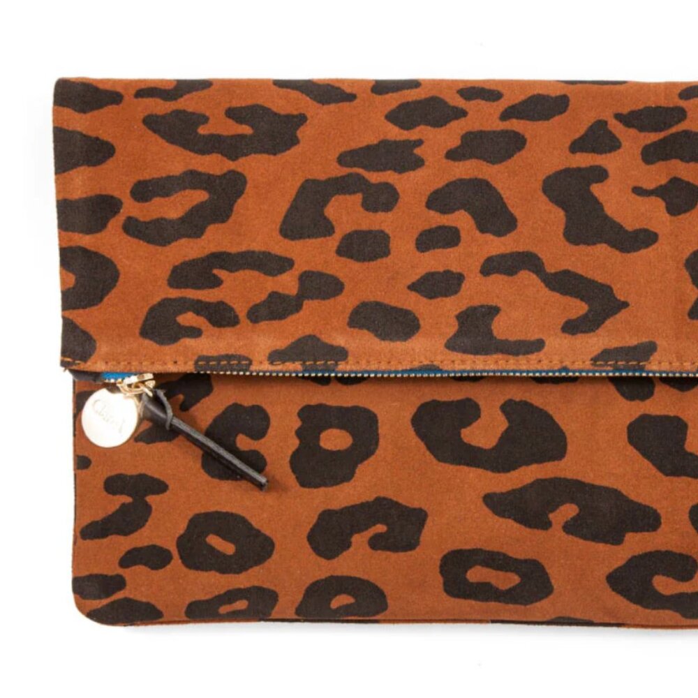 Foldover Clutch Pablo Cat Suede